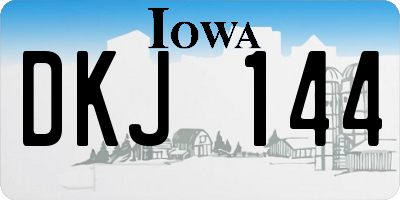IA license plate DKJ144