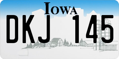 IA license plate DKJ145
