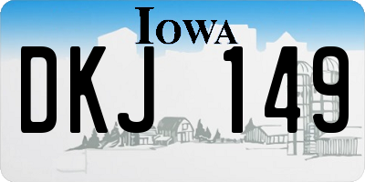 IA license plate DKJ149