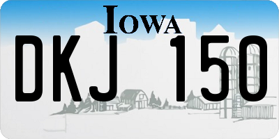 IA license plate DKJ150