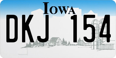 IA license plate DKJ154