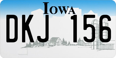 IA license plate DKJ156