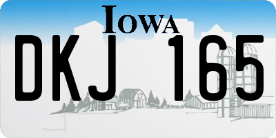 IA license plate DKJ165