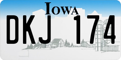 IA license plate DKJ174