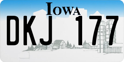 IA license plate DKJ177