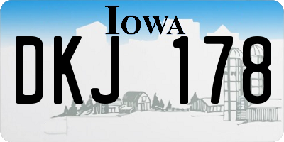 IA license plate DKJ178
