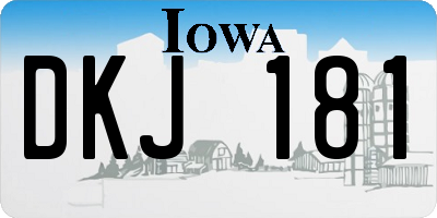 IA license plate DKJ181