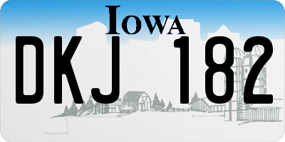 IA license plate DKJ182