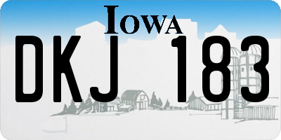 IA license plate DKJ183