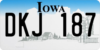 IA license plate DKJ187