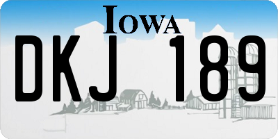 IA license plate DKJ189