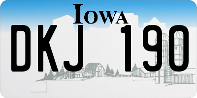 IA license plate DKJ190