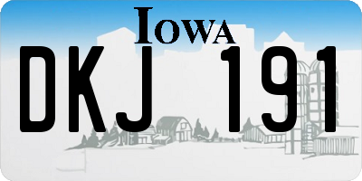 IA license plate DKJ191