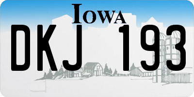IA license plate DKJ193