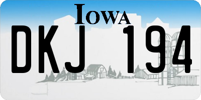 IA license plate DKJ194