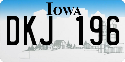 IA license plate DKJ196