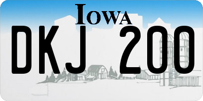 IA license plate DKJ200