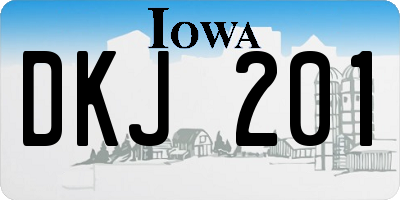 IA license plate DKJ201
