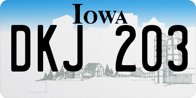 IA license plate DKJ203