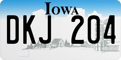 IA license plate DKJ204