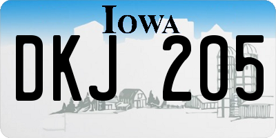 IA license plate DKJ205