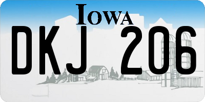 IA license plate DKJ206
