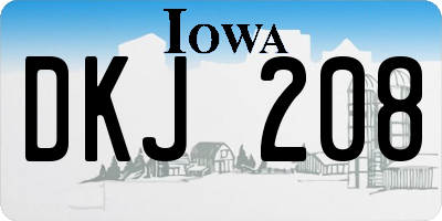 IA license plate DKJ208