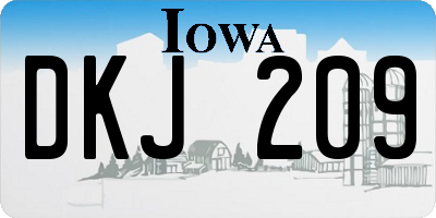 IA license plate DKJ209