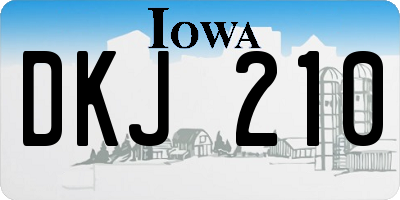 IA license plate DKJ210