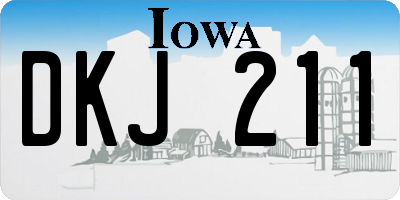 IA license plate DKJ211
