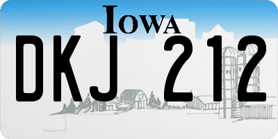 IA license plate DKJ212