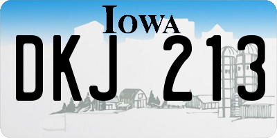 IA license plate DKJ213