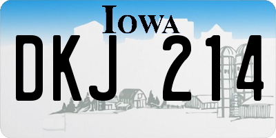 IA license plate DKJ214