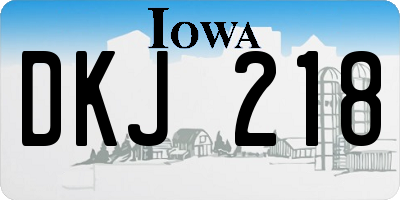 IA license plate DKJ218