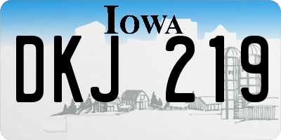 IA license plate DKJ219