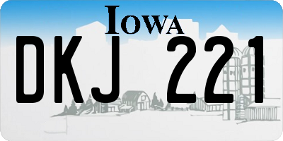 IA license plate DKJ221