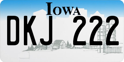 IA license plate DKJ222
