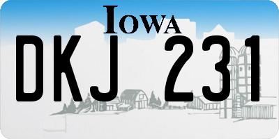 IA license plate DKJ231