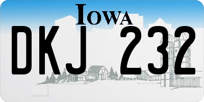 IA license plate DKJ232