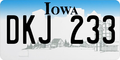 IA license plate DKJ233