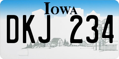 IA license plate DKJ234