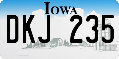 IA license plate DKJ235