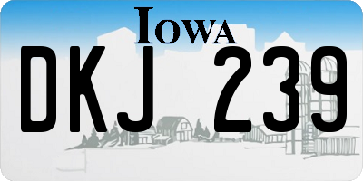 IA license plate DKJ239