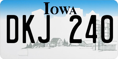 IA license plate DKJ240