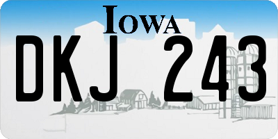 IA license plate DKJ243
