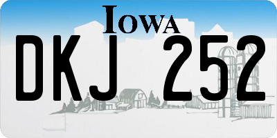 IA license plate DKJ252