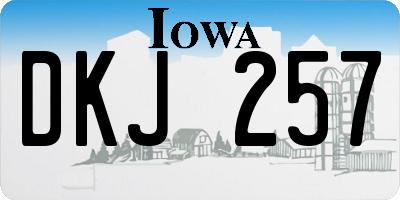 IA license plate DKJ257