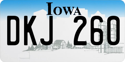 IA license plate DKJ260