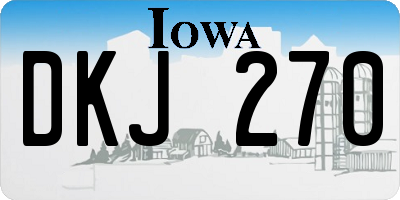 IA license plate DKJ270