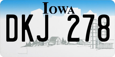 IA license plate DKJ278